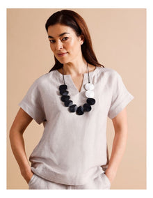 Wood Statement Black Necklace in Black
