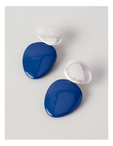 Solid Triangular Drop Earring in Blue