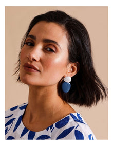 Solid Triangular Drop Earring in Blue
