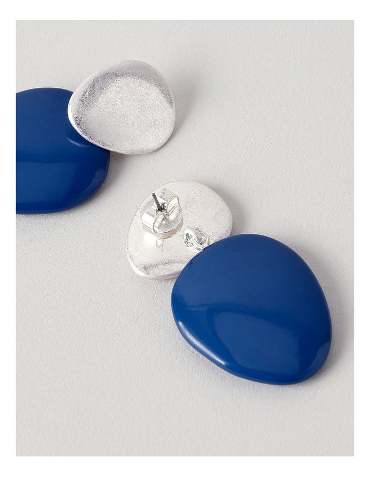 Solid Triangular Drop Earring in Blue
