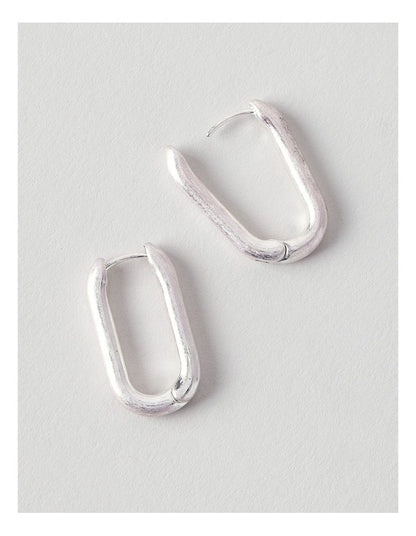 Oval Double Link Earring in Blue
