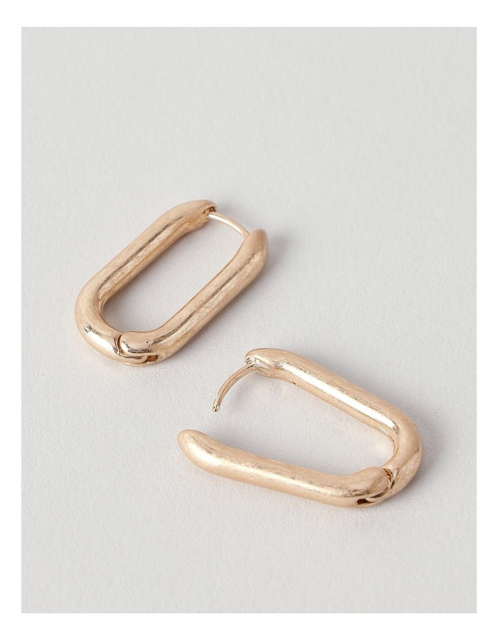 Oval Double Link Earring in Blue