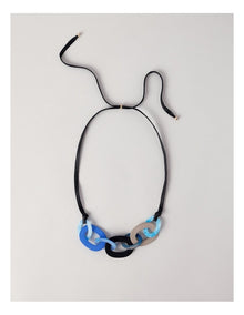 Multi Resin Link Necklace in Blue