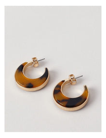 Moon Shape Tort Earring in Brown