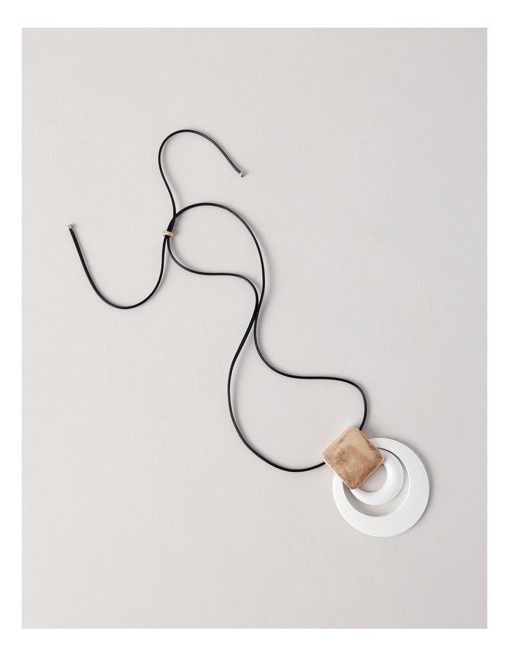 Statement Pendant Necklace in White