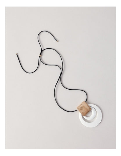 Statement Pendant Necklace in White