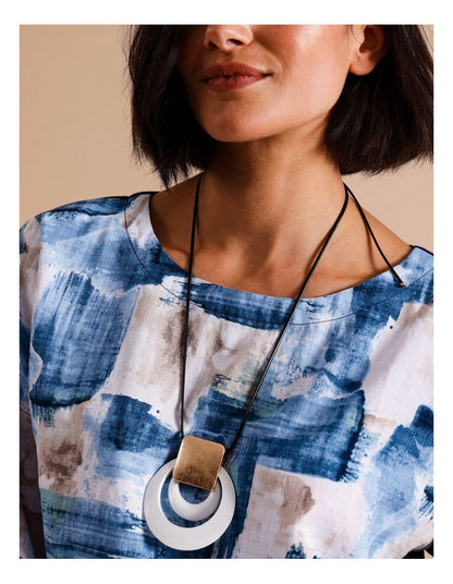 Statement Pendant Necklace in White