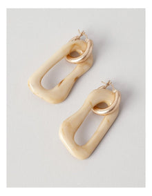 Irregular Hoop Drop Natural Earring in Natural