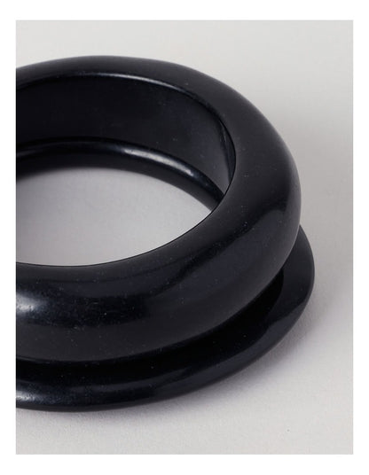 Statement Bangle 2Pk Bangle in Black