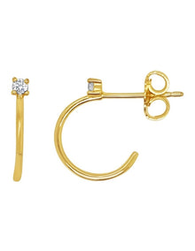 Dainty Pearl Hoops in Gold