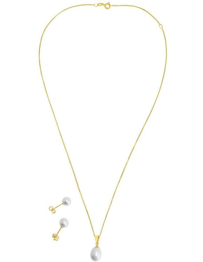 Classic Pearl Necklace Gift Set in White