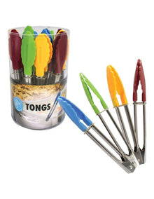 Stainless Steel & Nylon Mini Tongs 18cm in Assorted