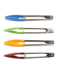 Stainless Steel & Nylon Mini Tongs 18cm in Assorted