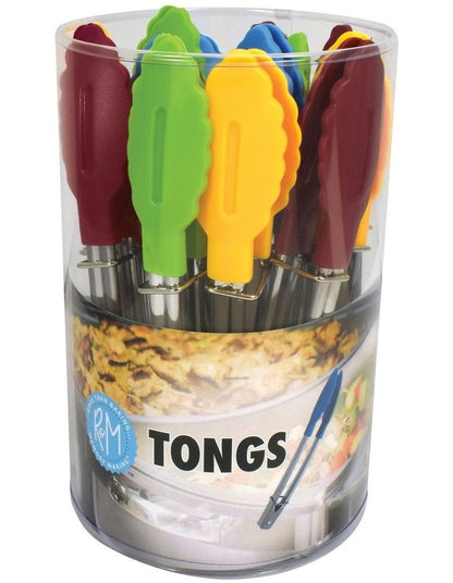 Stainless Steel & Nylon Mini Tongs 18cm in Assorted