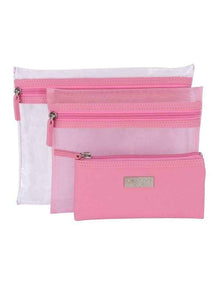 Jenna Trio Purse in Peony Pink