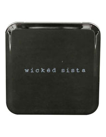 Metallic Magnifying Mirror in Black