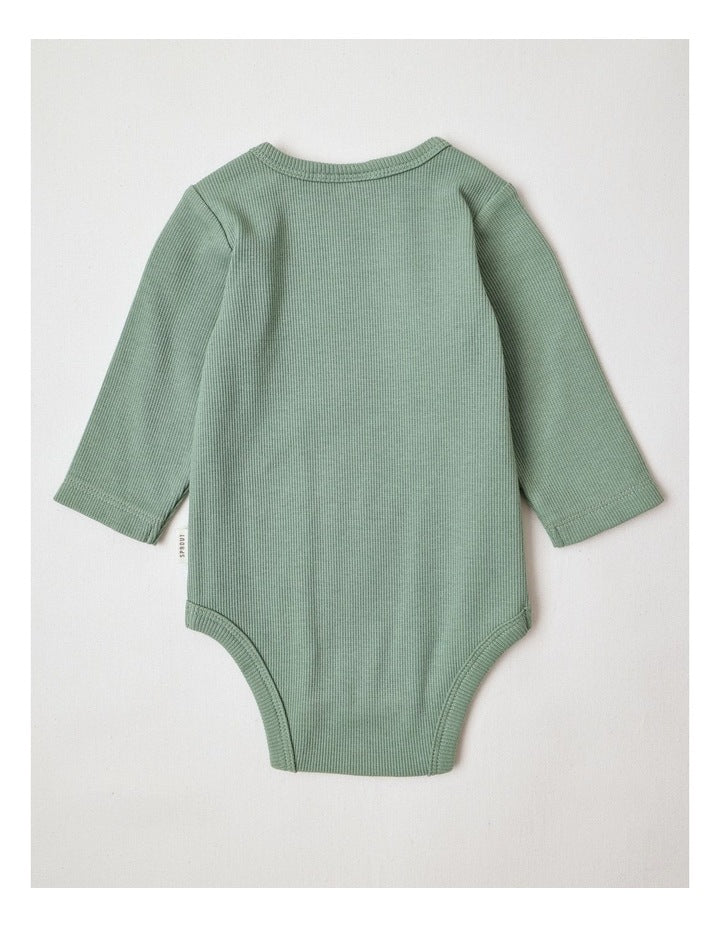 Essential Ribbed Bodysuit in Green