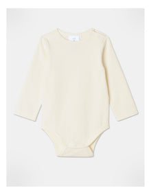 Essential Ribbed Bodysuit in Bone