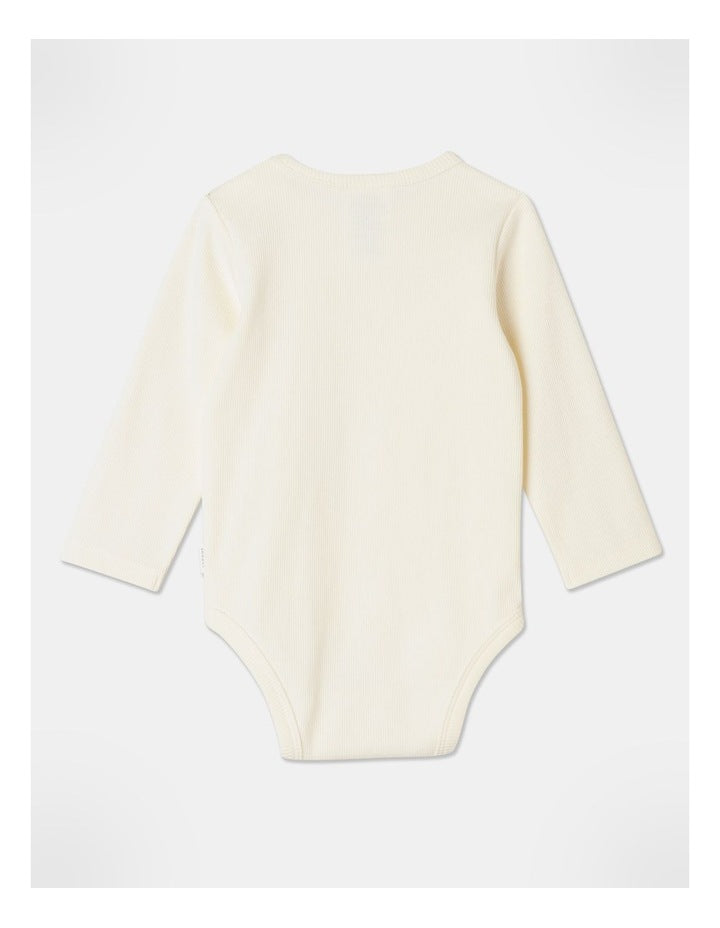 Essential Ribbed Bodysuit in Bone