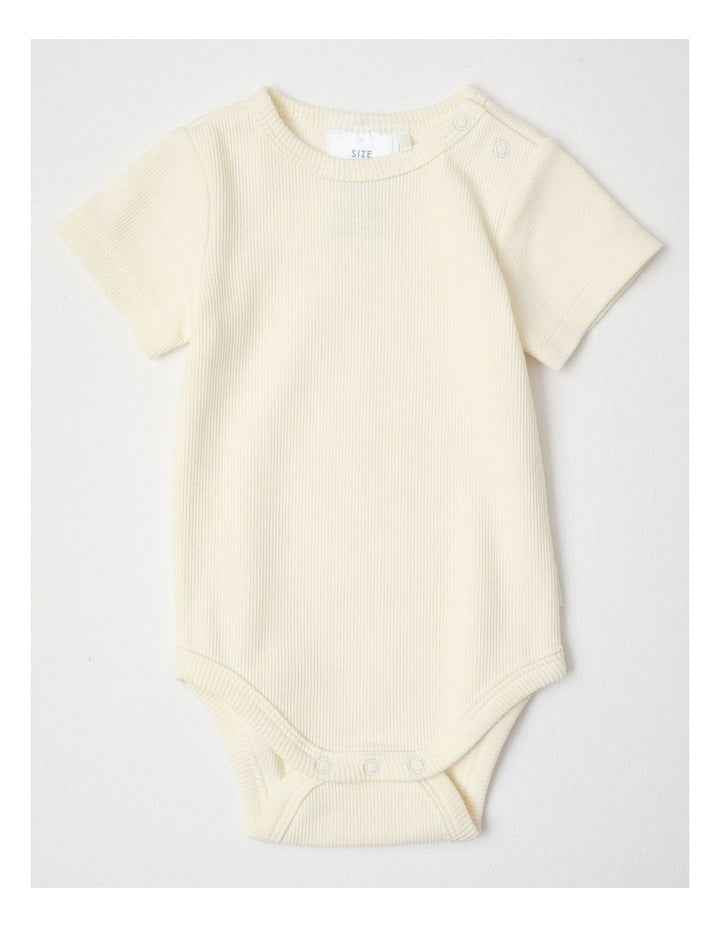 Essential Ribbed Bodysuit in Bone