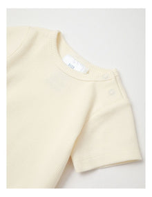 Essential Ribbed Bodysuit in Bone