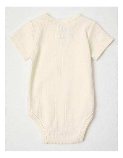 Essential Ribbed Bodysuit in Bone