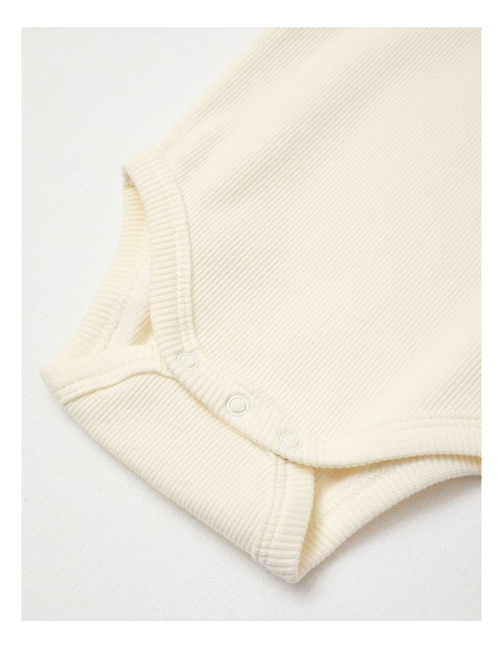 Essential Ribbed Bodysuit in Bone