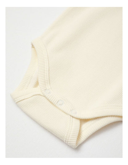 Essential Ribbed Bodysuit in Bone
