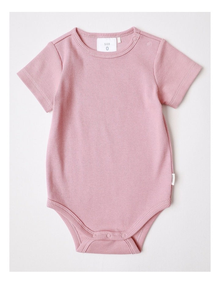 Essential Ribbed Bodysuit in Blush