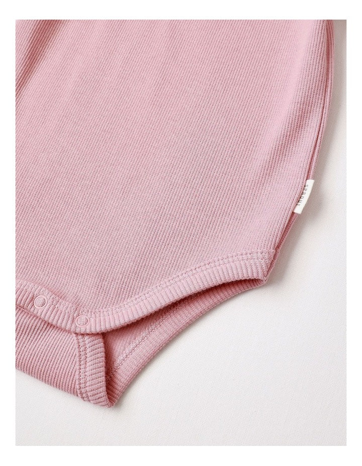 Essential Ribbed Bodysuit in Blush