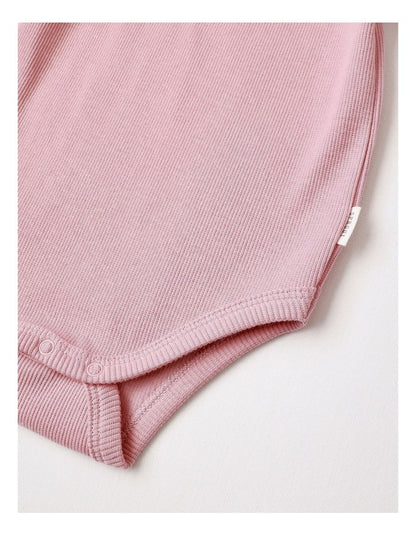 Essential Ribbed Bodysuit in Blush
