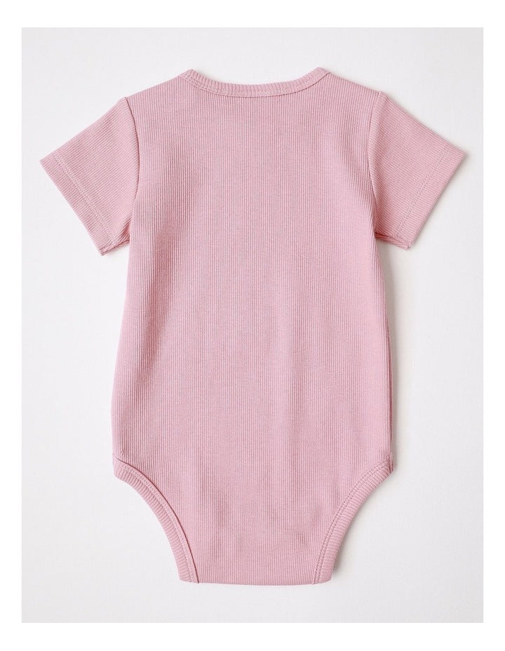 Essential Ribbed Bodysuit in Blush