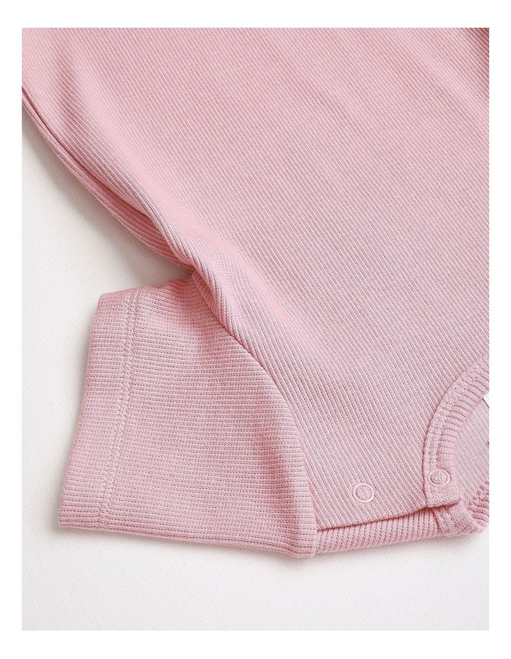 Essential Ribbed Bodysuit in Blush