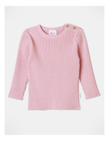 Essential Rib Jumper in Baby Pink