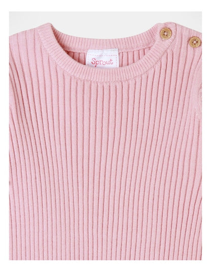 Essential Rib Jumper in Baby Pink