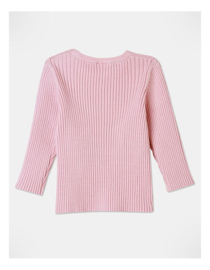 Essential Rib Jumper in Baby Pink