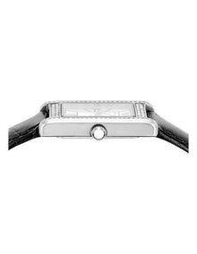 Silver Analogue Watch with Leather Strap
