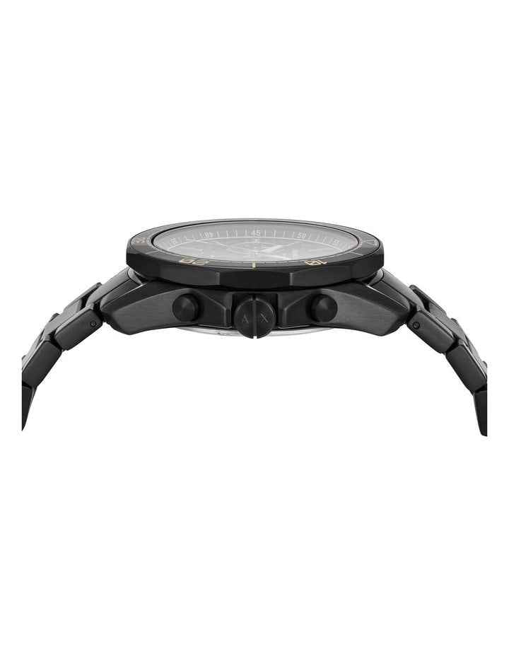 Men's Chronograph Watch - Black Stainless Steel