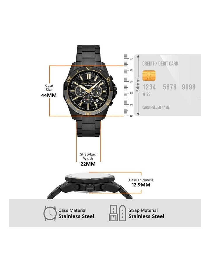 AX1963 Chronograph Watch in Black