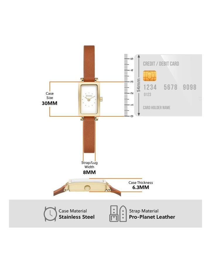 Skagen SKW3149 Hagen Micro Analogue Watch in Brown