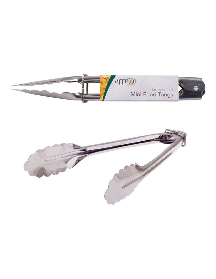 Stainless Steel Mini Tongs 18cm in Light Purple