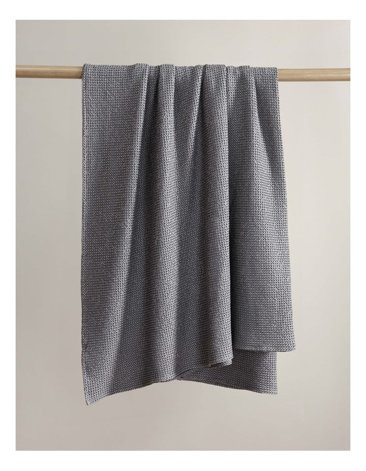 Urban Waffle Blanket in Charcoal