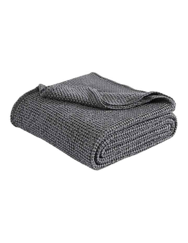 Urban Waffle Blanket in Charcoal