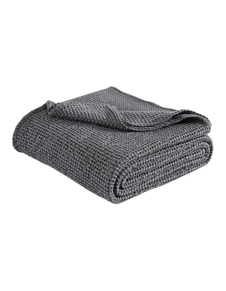 Urban Waffle Blanket in Charcoal
