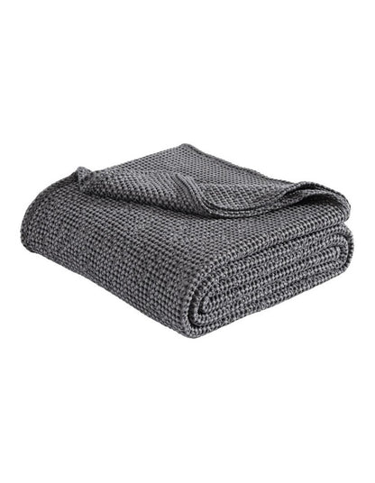 Urban Waffle Blanket in Charcoal
