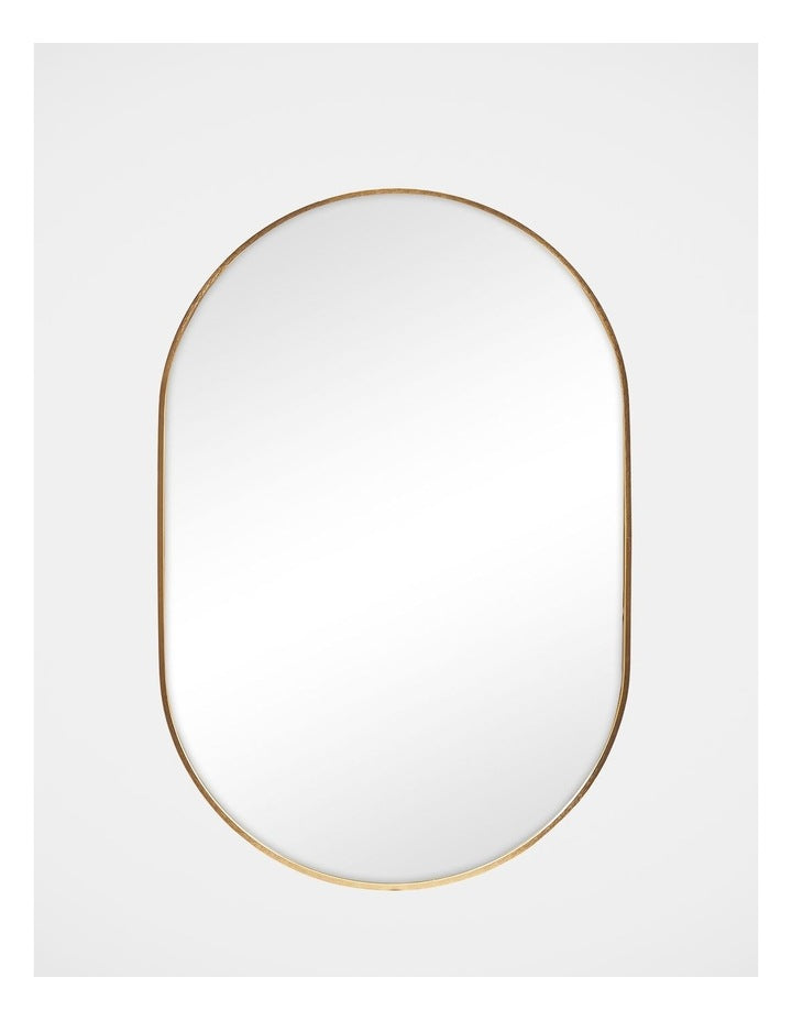 Zoe Oval Aluminium Mirror 90cm in Gold