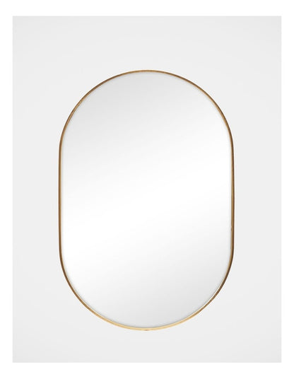 Zoe Oval Aluminium Mirror 90cm in Gold