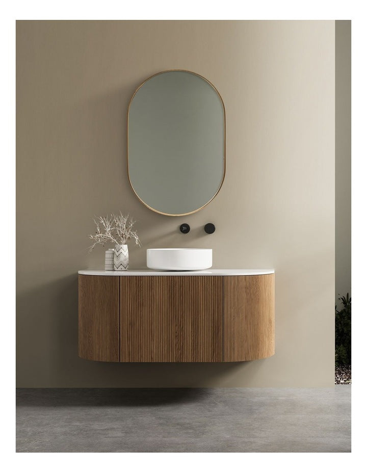 Zoe Oval Aluminium Mirror 90cm in Gold