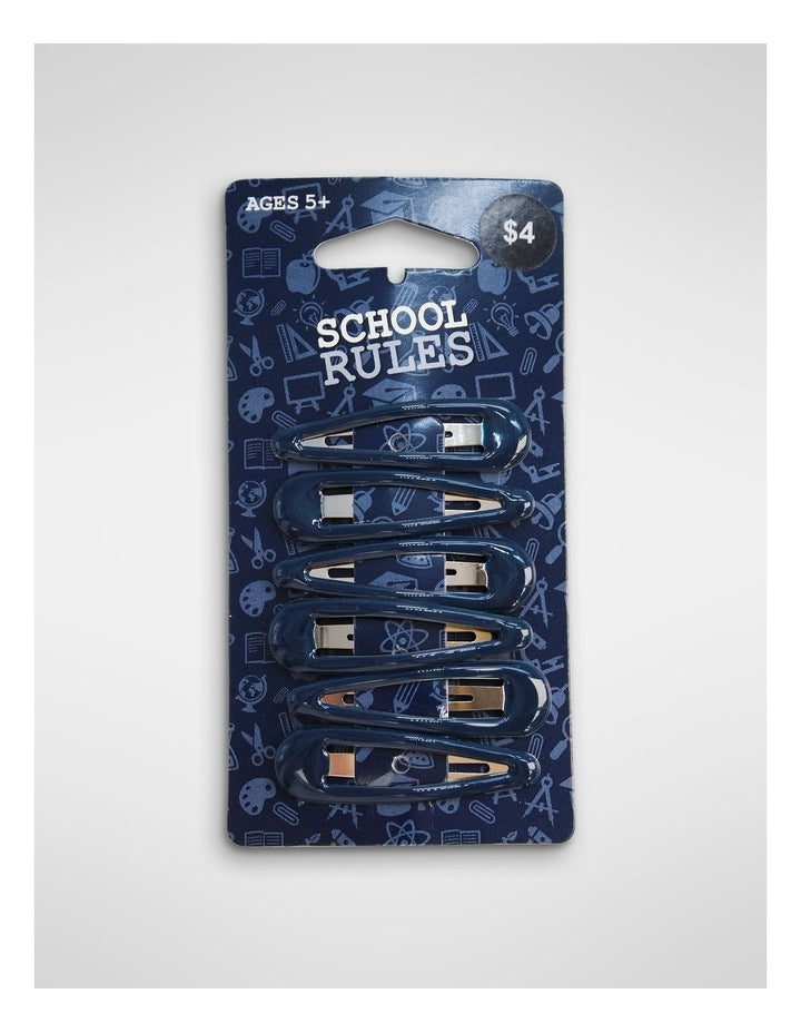Snapclips 6 Pack in Navy
