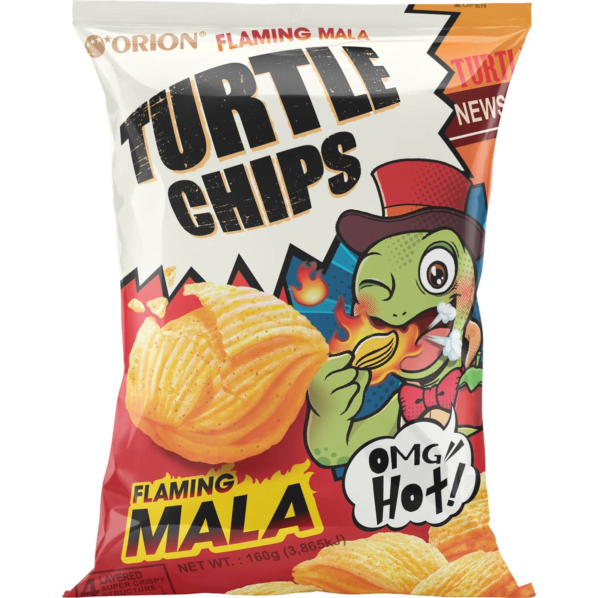Orion Turtle Chips Flaming Mala 160g